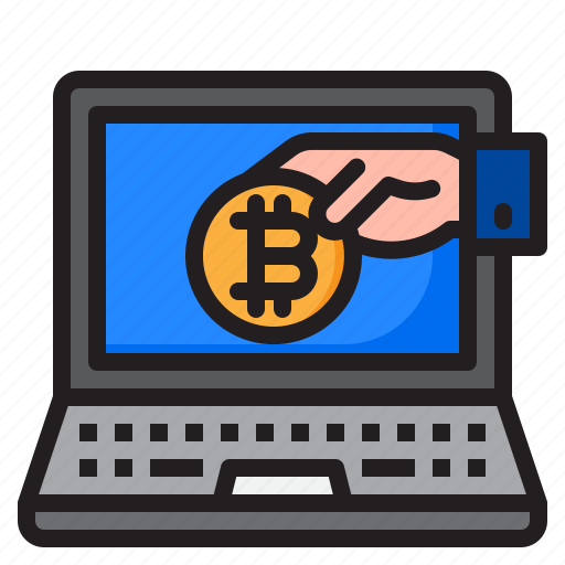 Bitcoin, cryptocurrency, currency, laptop, money icon - Download on Iconfinder