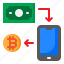 bitcoin, coin, cryptocurrency, mobilephone, money 