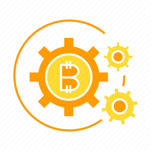 Bitcoin, cogs, cryptocurrency, gear, money, rotate, system icon - Download on Iconfinder