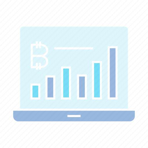 Analytics, bitcoin, blockchain, graph, laptop, stock market icon - Download on Iconfinder