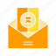 bitcoin, blockchain, cryptocurrency, envelope, letter, salary 