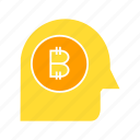 bitcoin, blockchain, cryptocurrency, head, human, mind, think