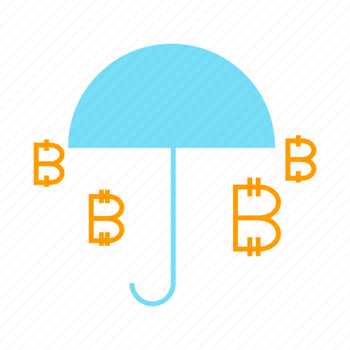 Bitcoin, blockchain, cryptocurrency, protection, risk, umbrella icon - Download on Iconfinder