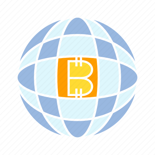 Bitcoin, cryptocurrency, digital money, globe, world icon - Download on Iconfinder