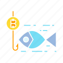bitcoin, blockchain, digital money, fishing, hook, scam