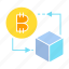 bitcoin, blockchain, box, cube, digital money 