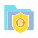 archive, bitcoin, blockchain, digital money, file, folder, security, shield