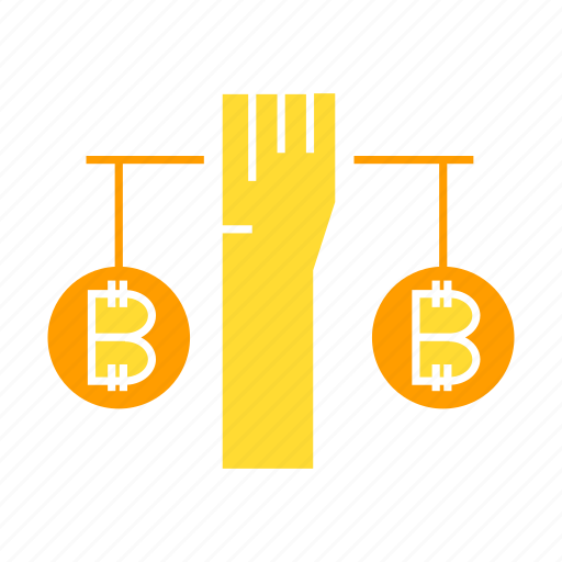 Balance, bitcoin, crypto, digital money, hand, weight icon - Download on Iconfinder