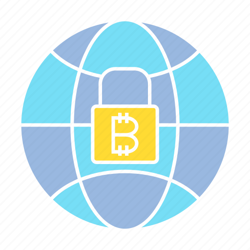 Bitcoin, blockchain, crypto, digital money, encryption, globe, key icon - Download on Iconfinder