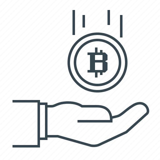 Bitcoin, coin, cryptocurrency, hand, profit icon - Download on Iconfinder