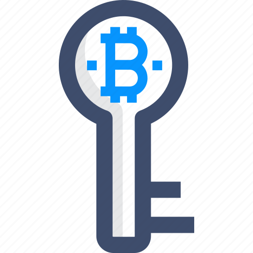 Bitcoin, cryptocurrency, digital key, key icon - Download on Iconfinder