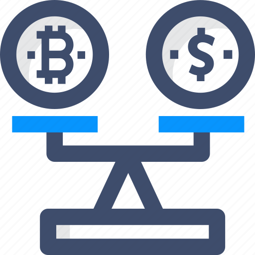 Balance scale, bitcoin, conversion, cryptocurrency icon - Download on Iconfinder