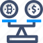 balance scale, bitcoin, conversion, cryptocurrency 