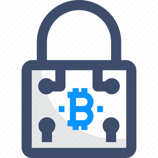Bitcoin, cryptocurrency, digital lock, encryption, security icon - Download on Iconfinder