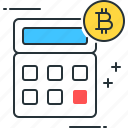 bitcoin, calculator, accounting, cryptocurrency, digital, math, money