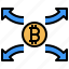 arrows, coin, decentralization, dollar, money 