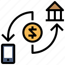 arrows, coin, dollar, money, transfer
