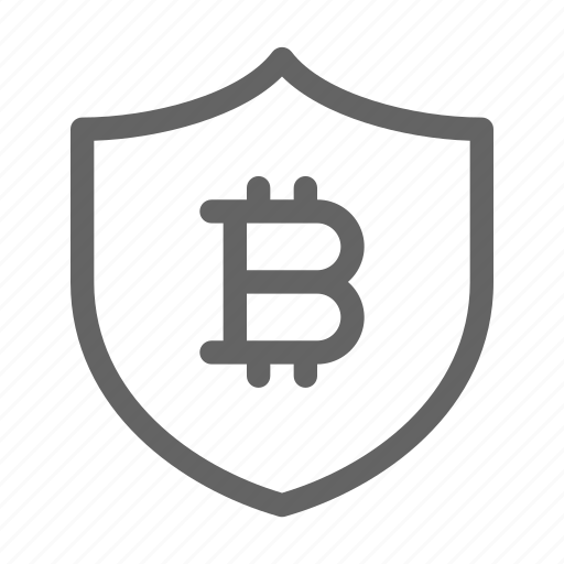 Bitcoin, cryptocurrency, shield icon - Download on Iconfinder