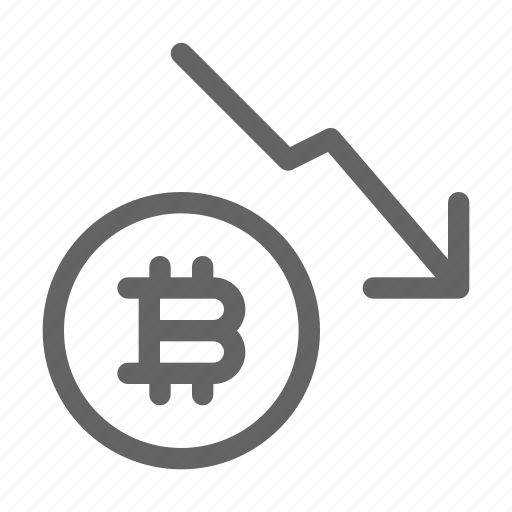 Bitcoin, down, price icon - Download on Iconfinder