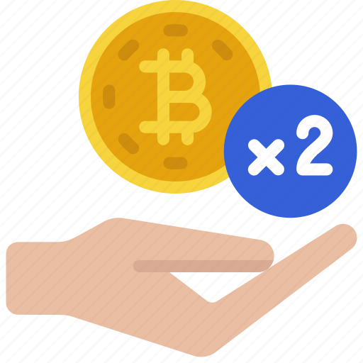 Double, spending, spend, bitcoin, error icon - Download on Iconfinder