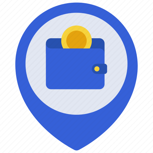 Wallet, location, pin, maps, crypto icon - Download on Iconfinder