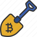 bitcoin, shovel, cryptocurrency, crypto, mining, digging