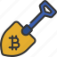 bitcoin, shovel, cryptocurrency, crypto, mining, digging 