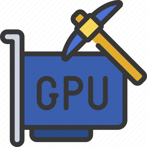 Gpu, mining, pickaxe, cryptocurrency, computing icon - Download on Iconfinder