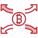 arrows, coin, decentralization, dollar, money