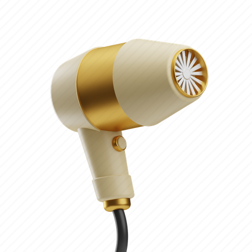 Hairdryer, hair dryer, hairdressing, grooming, blower, beauty cosmetics, makeup 3D illustration - Download on Iconfinder