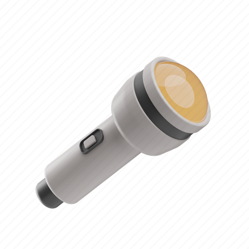 Flashlight, light, torch, bright, lamp, electronic appliances, home appliances 3D illustration - Download on Iconfinder