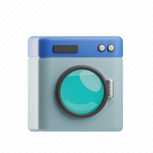 Washing machine, laundry, cleaning, washing, washer, electronic appliances, home appliances 3D illustration - Download on Iconfinder