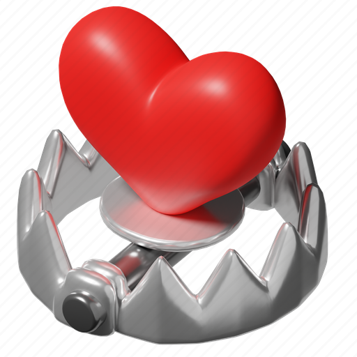 Love trap, catch, hunting, heart, love, dating, valentine 3D illustration - Download on Iconfinder
