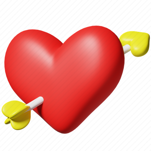Love with arrow, falling in love, cupid, love, heart, dating, valentine 3D illustration - Download on Iconfinder