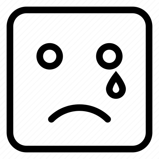 Cry, cube, emoticon, face, sad icon - Download on Iconfinder