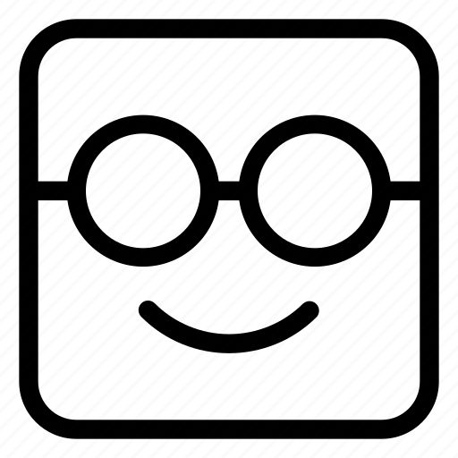 Cube, emoticon, eyeglass, happy, nerd, smiley icon - Download on Iconfinder