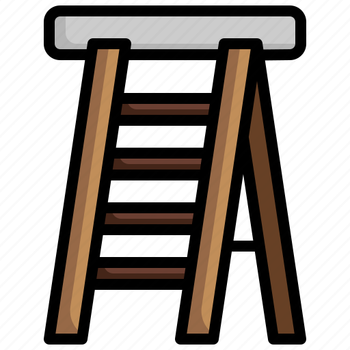 Ladder, stairs, carpentry, construction, tools, agriculture icon - Download on Iconfinder