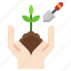 farming, plant, gardening, sprout, growth, environment, hand, nature 