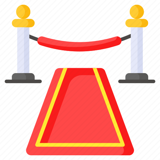 Red, carpet, cordon, entry, poles, rug, mat icon - Download on Iconfinder