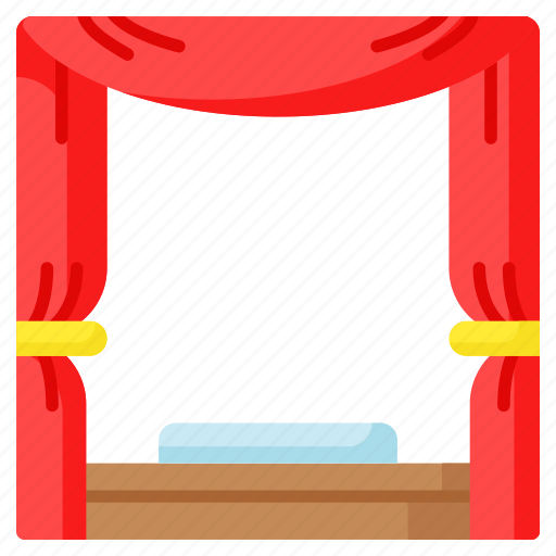 Stage, curtains, lambrequin, portiere, drapes, blinds, theater icon - Download on Iconfinder