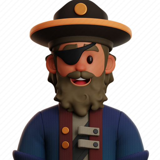 Pirate, people, pirate people, captain, cultures, profession, jobs 3D illustration - Download on Iconfinder