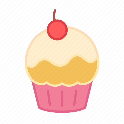 Baking, cake, cherry, colour, cupcake, icing, sweets icon - Download on Iconfinder