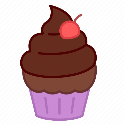 Baking, cake, cherry, chocolate, colour, cupcake, sweets icon - Download on Iconfinder