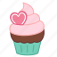 baking, cake, colour, cupcake, heart, love, sweets 