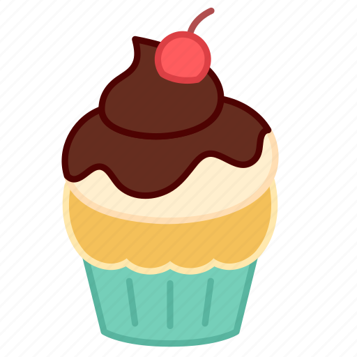 Baking, cake, cherry, chocolate, colour, cupcake, sweets icon - Download on Iconfinder