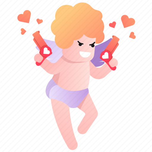 Cupid, god, gun, heart, love, war, valentines icon - Download on Iconfinder