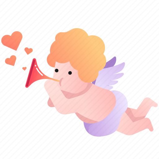 Cupid, god, heart, horn, love, melody, wedding icon - Download on Iconfinder