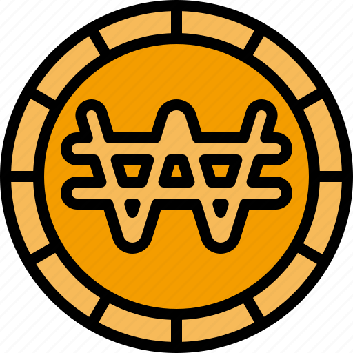 Won, finance, coin, money, cash, currency, korea icon - Download on Iconfinder