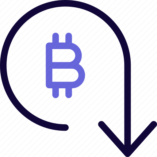 Bitcoin, decrease, cryptocurrency, blockchain, currency icon - Download on Iconfinder