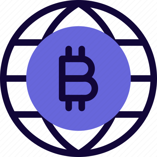 Bitcoin, globe, cryptocurrency, currency icon - Download on Iconfinder